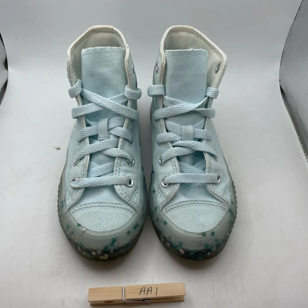 Converse All Star light blue hightop glitter sneakers size 12C